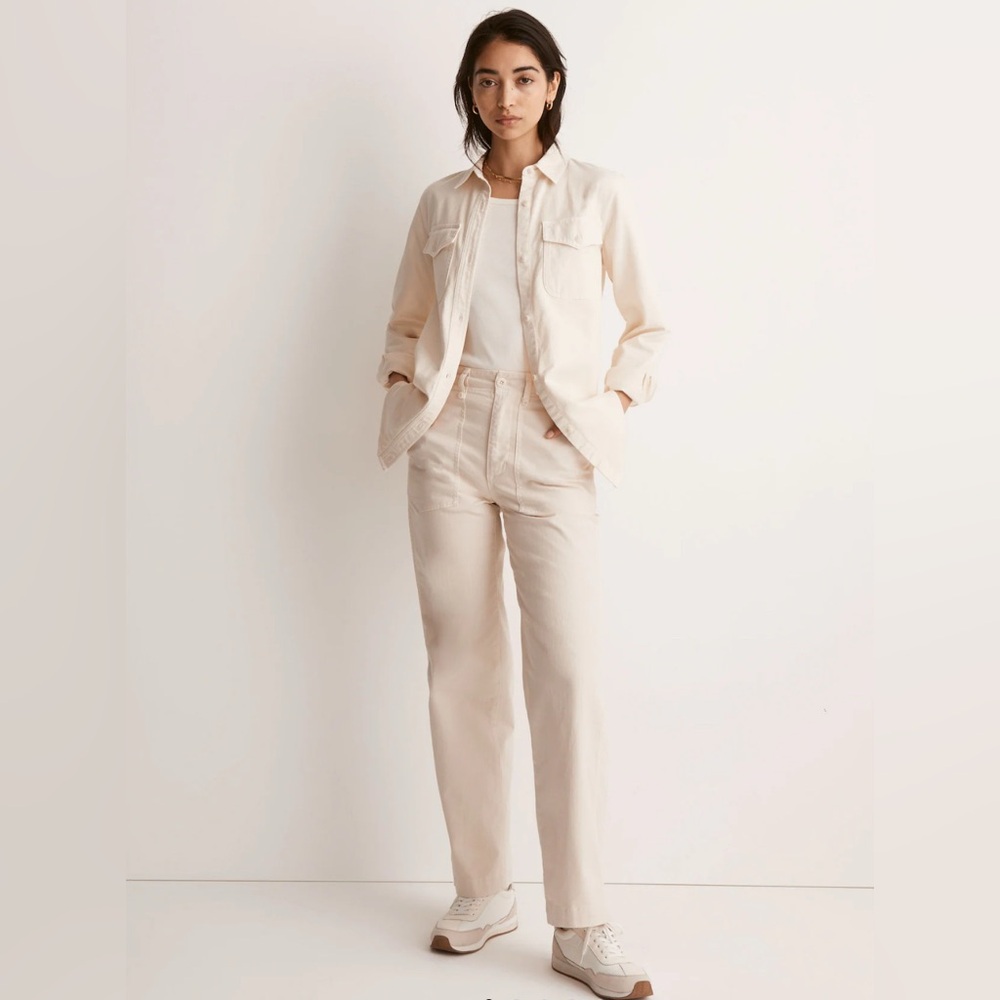 NWT Madewell The Perfect Vintage Wide-Leg Pants Cream Size 27